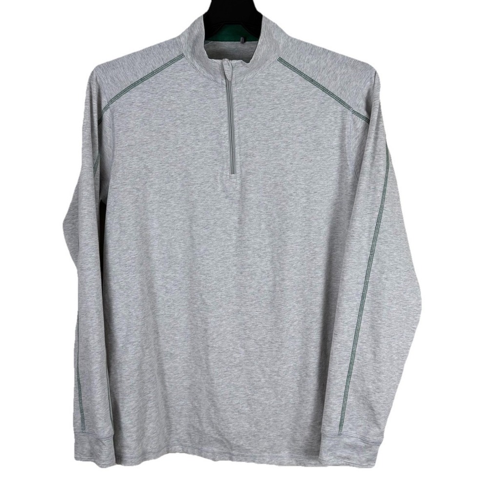tasc Performance 1/4 Zip Mens Medium Gray‎ Stretch Bamboo Activewear Pullover